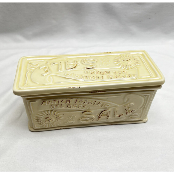 Sur La Table Ceramic Salt Box Spices Box Made in Italy The Art & Soul Of Cooking - Picture 3 of 11